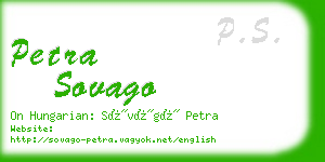 petra sovago business card